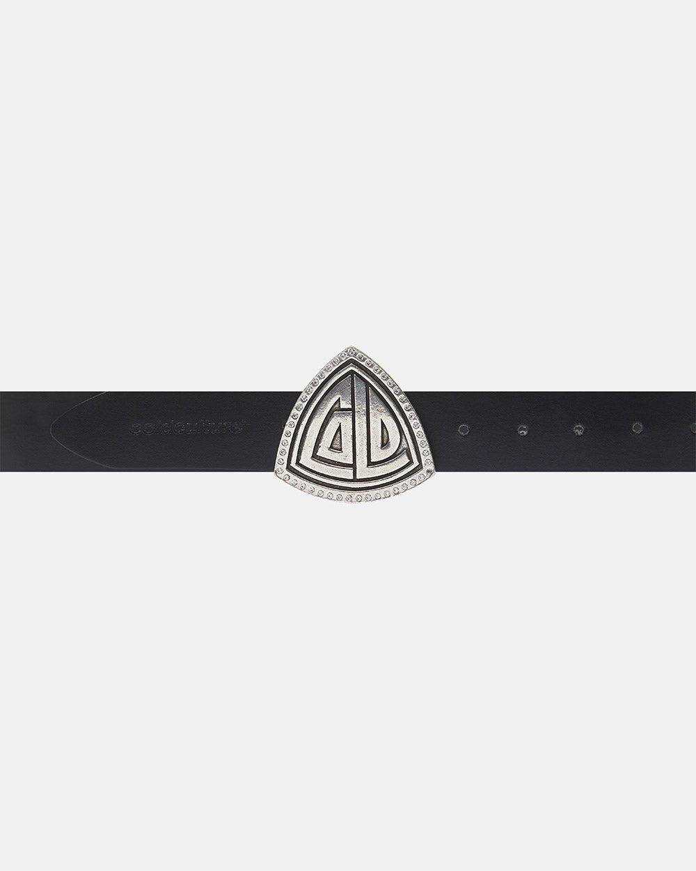 TRIANGLE BLING BLING LEATHER BELT BLACK - Cold Culture