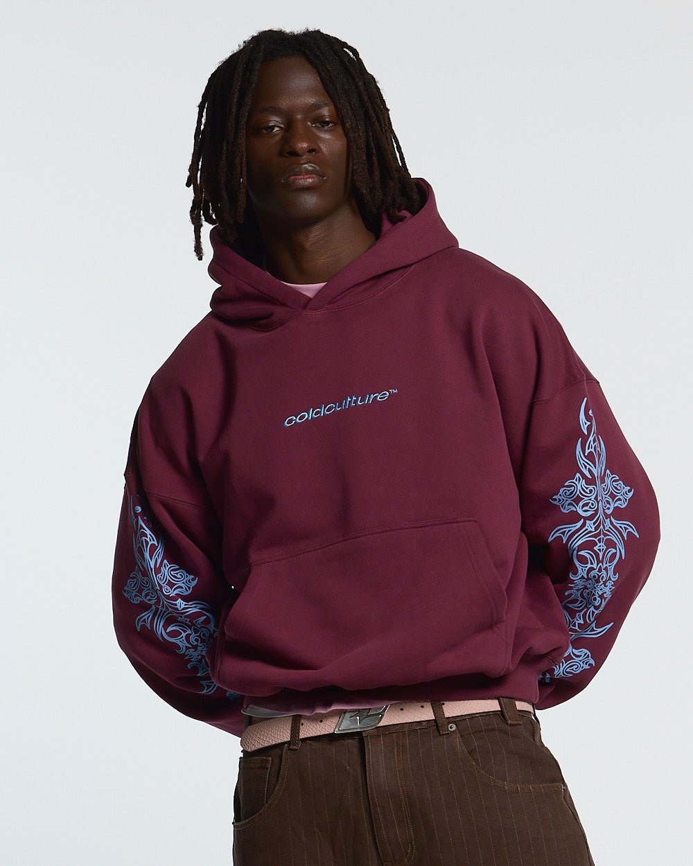TRIBAL HOODIE BURGUNDY - Cold Culture