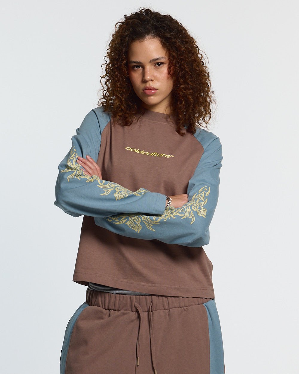 TRIBAL LONGSLEEVE BROWN & BLUE - Cold Culture