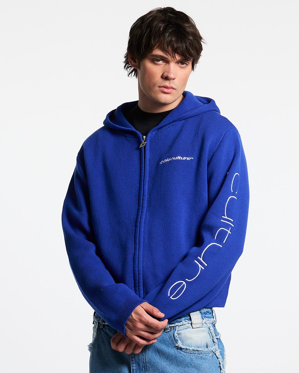 TRIPPY STOP ZIP KNIT BLUE - Cold Culture #man