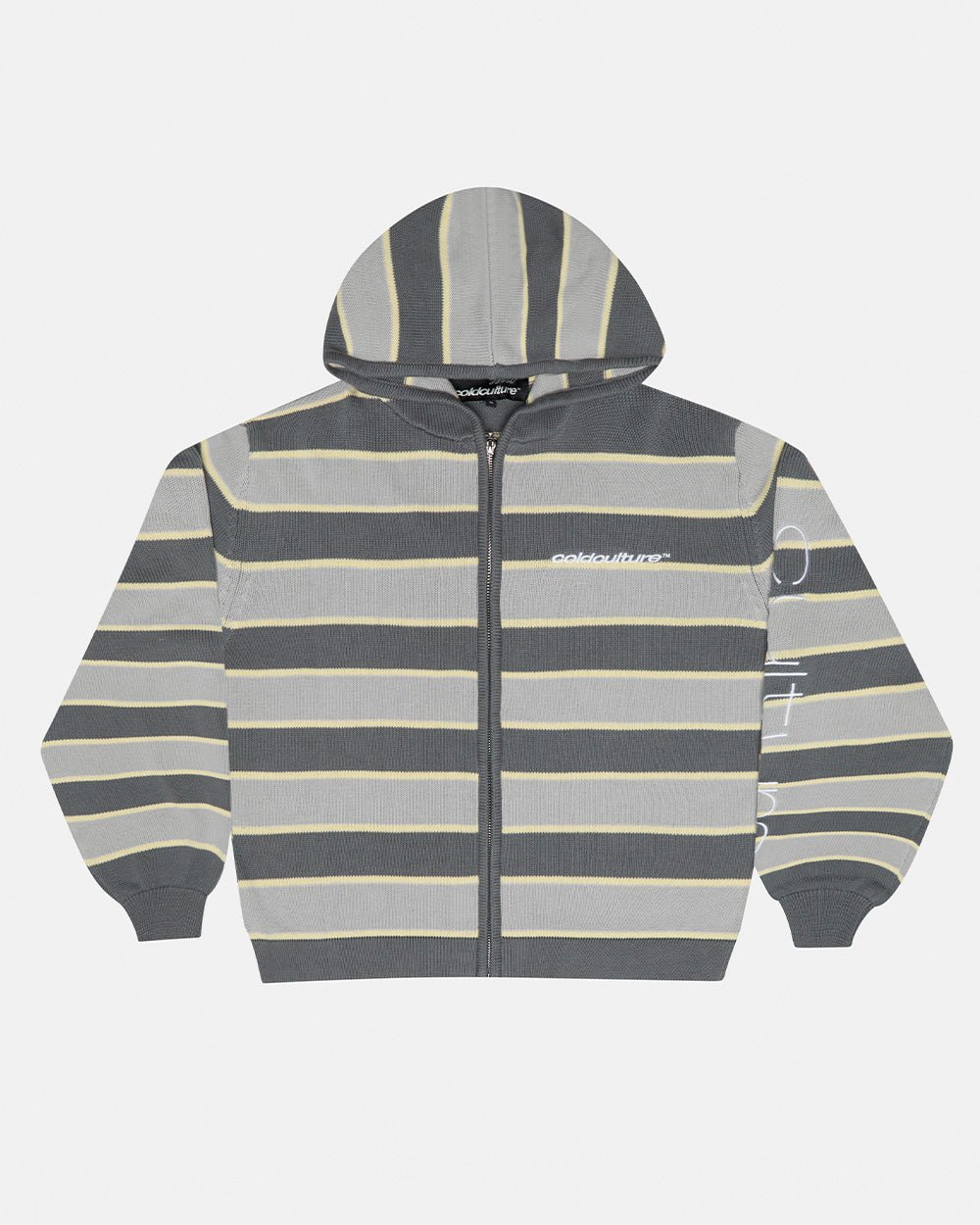 TRIPPY STOP ZIP KNIT GREY - Cold Culture