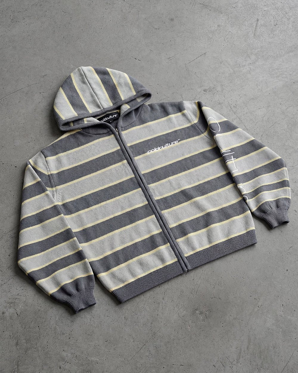 TRIPPY STOP ZIP KNIT GREY - Cold Culture
