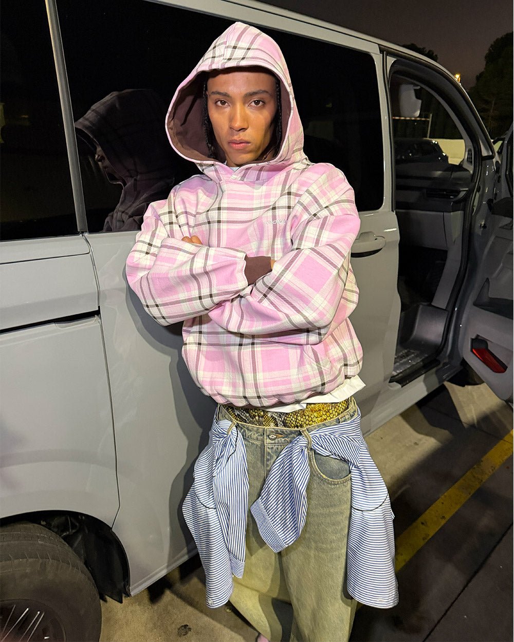 TWO FACES HOODIE BROWN & PINK - Cold Culture