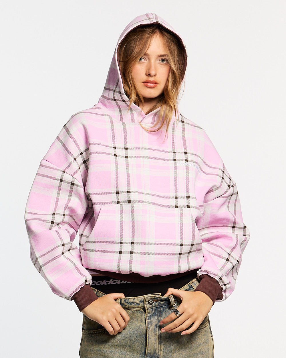 TWO FACES HOODIE BROWN & PINK - Cold Culture