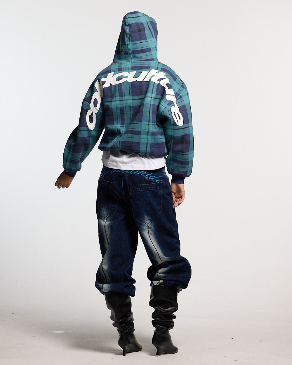 TWO FACES HOODIE NAVY & GREEN - Cold Culture #woman