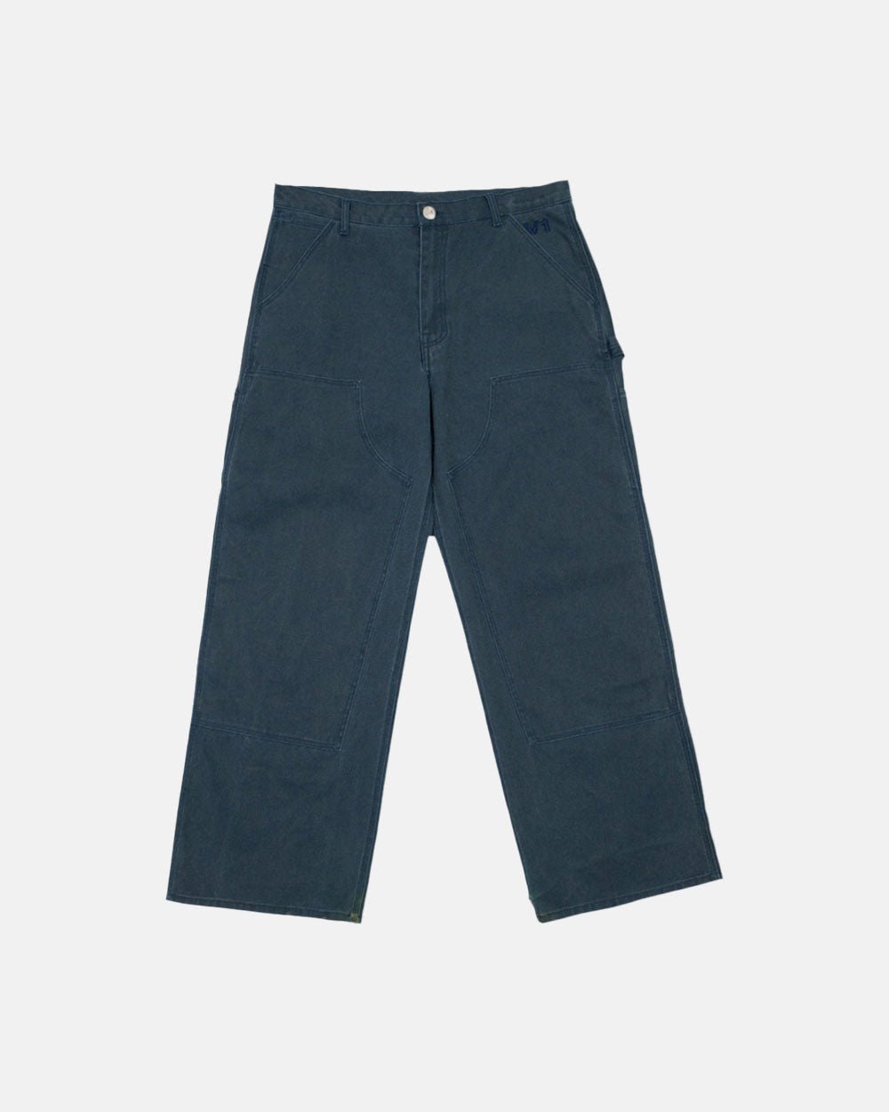 V1 DOUBLE KNEE PANTS STONE WASHED SLATE BLUE - COLD CULTURE