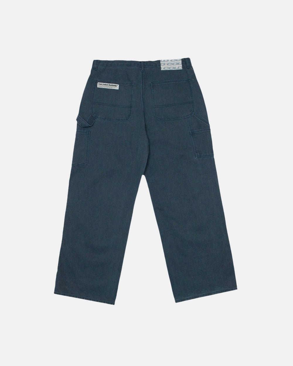 V1 DOUBLE KNEE PANTS STONE WASHED SLATE BLUE - COLD CULTURE