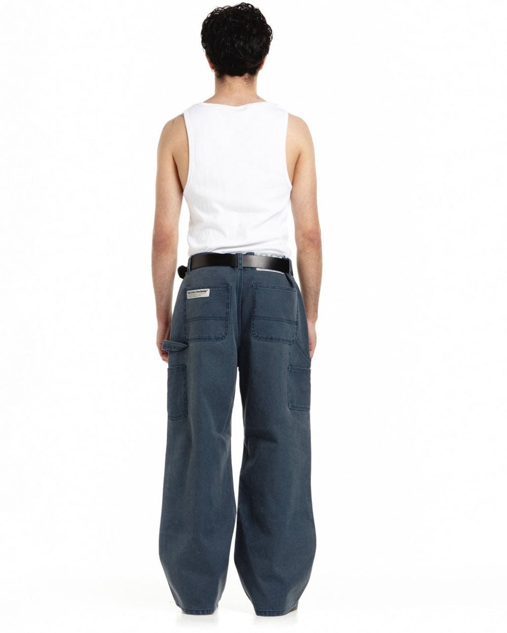 V1 DOUBLE KNEE PANTS STONE WASHED SLATE BLUE - COLD CULTURE