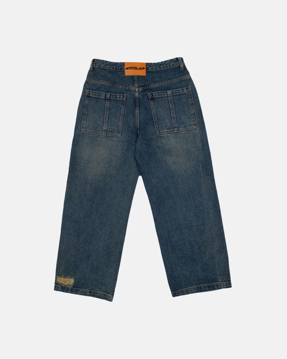 V2 RIPPED PANTS DARK BLUE DENIM - COLD CULTURE