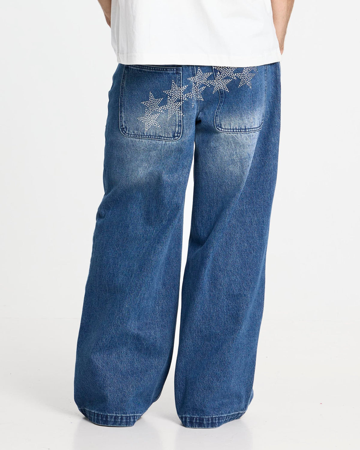 VERA LOOSE PANTS MID BLUE - Cold Culture