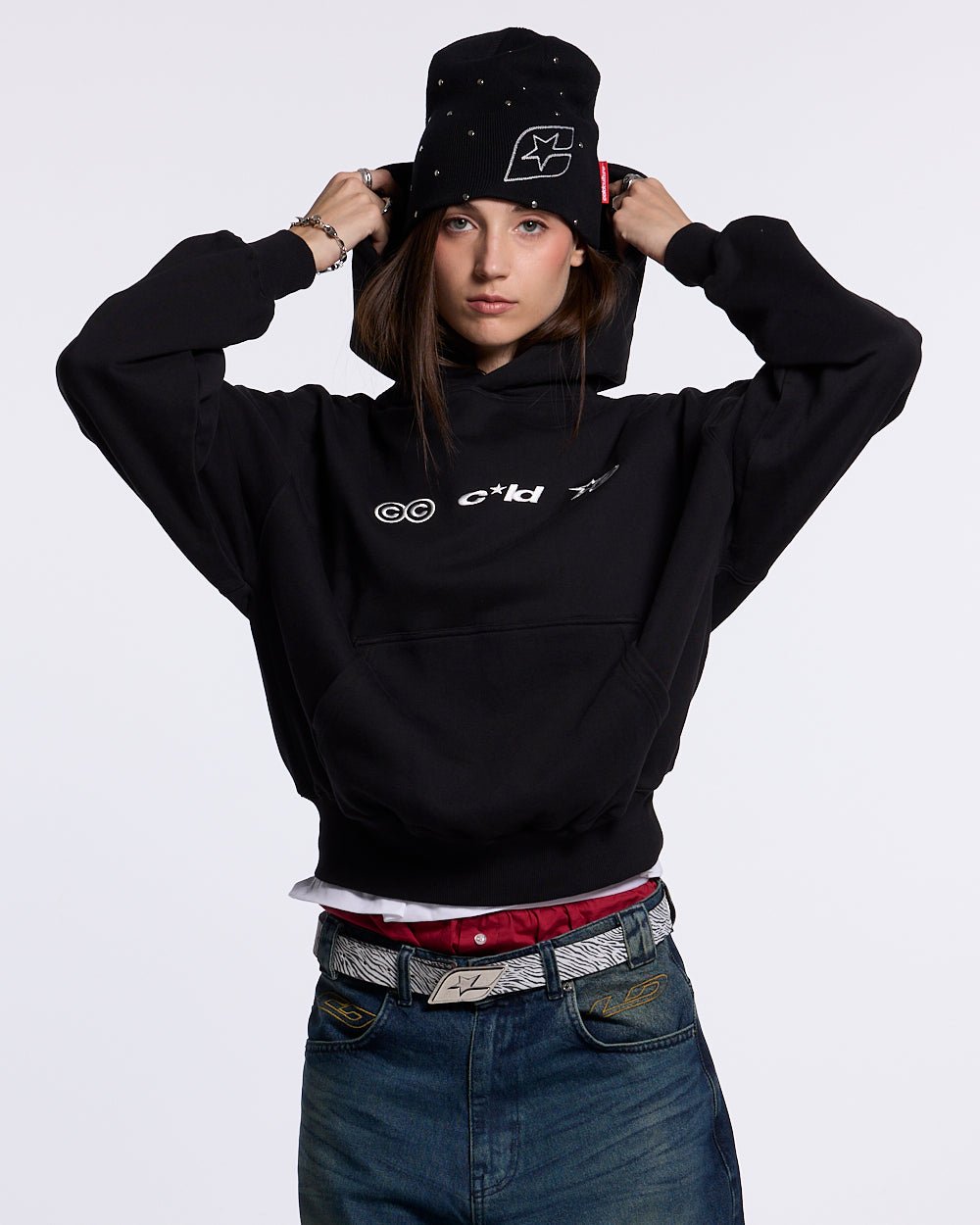 VERTICAL HOODIE BLACK - COLD CULTURE #woman