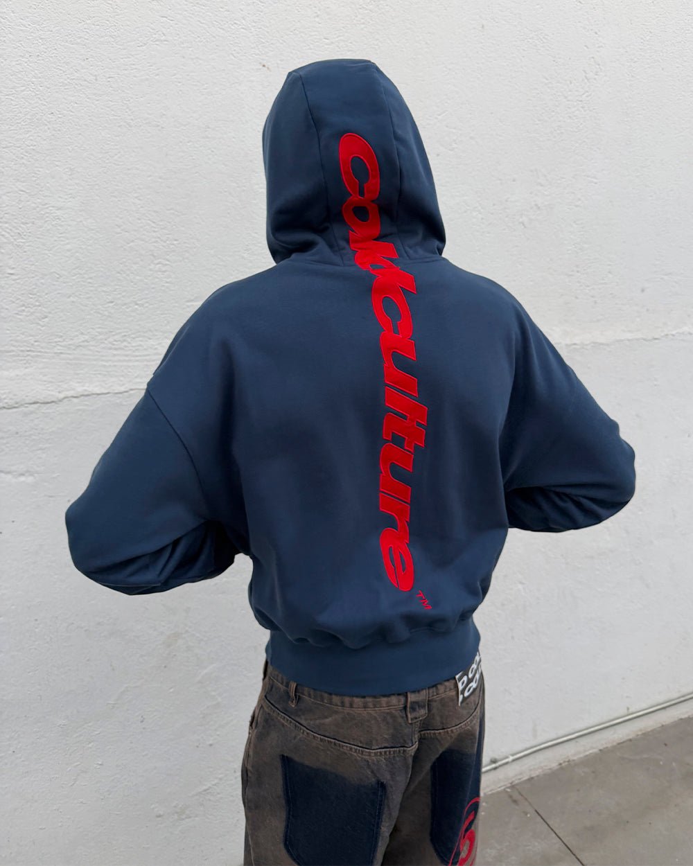 VERTICAL HOODIE NAVY - Cold Culture