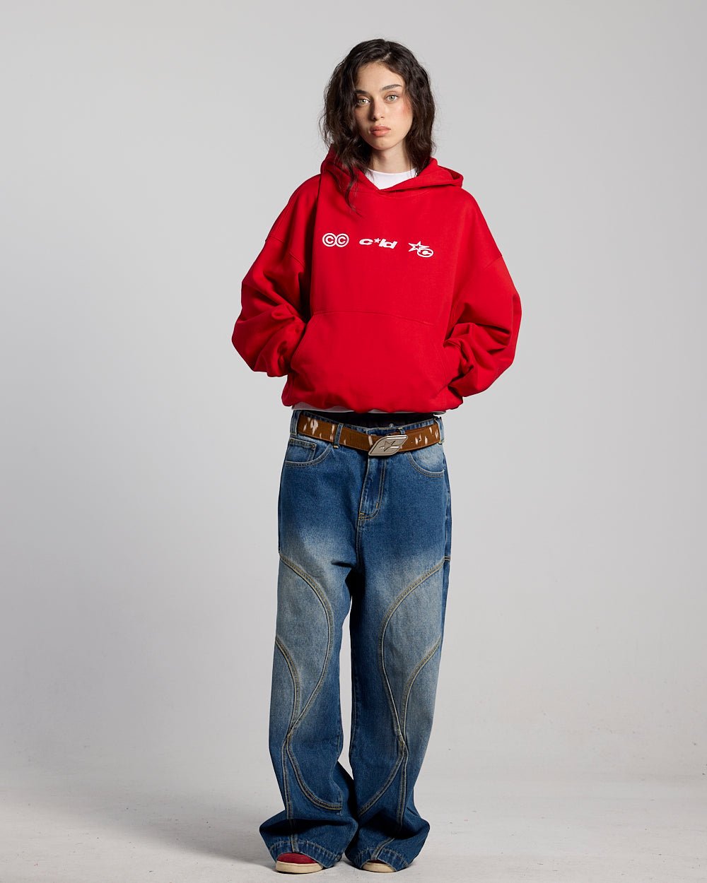 VERTICAL HOODIE RED - Cold Culture