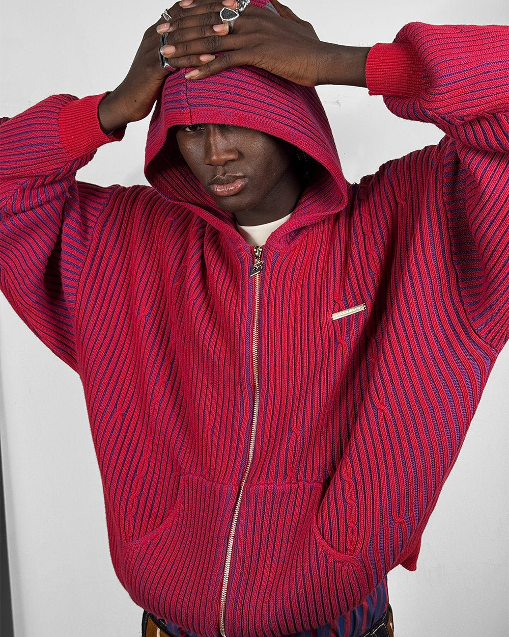 VIBE JUNCTION KNIT BLUE & RED - Cold Culture