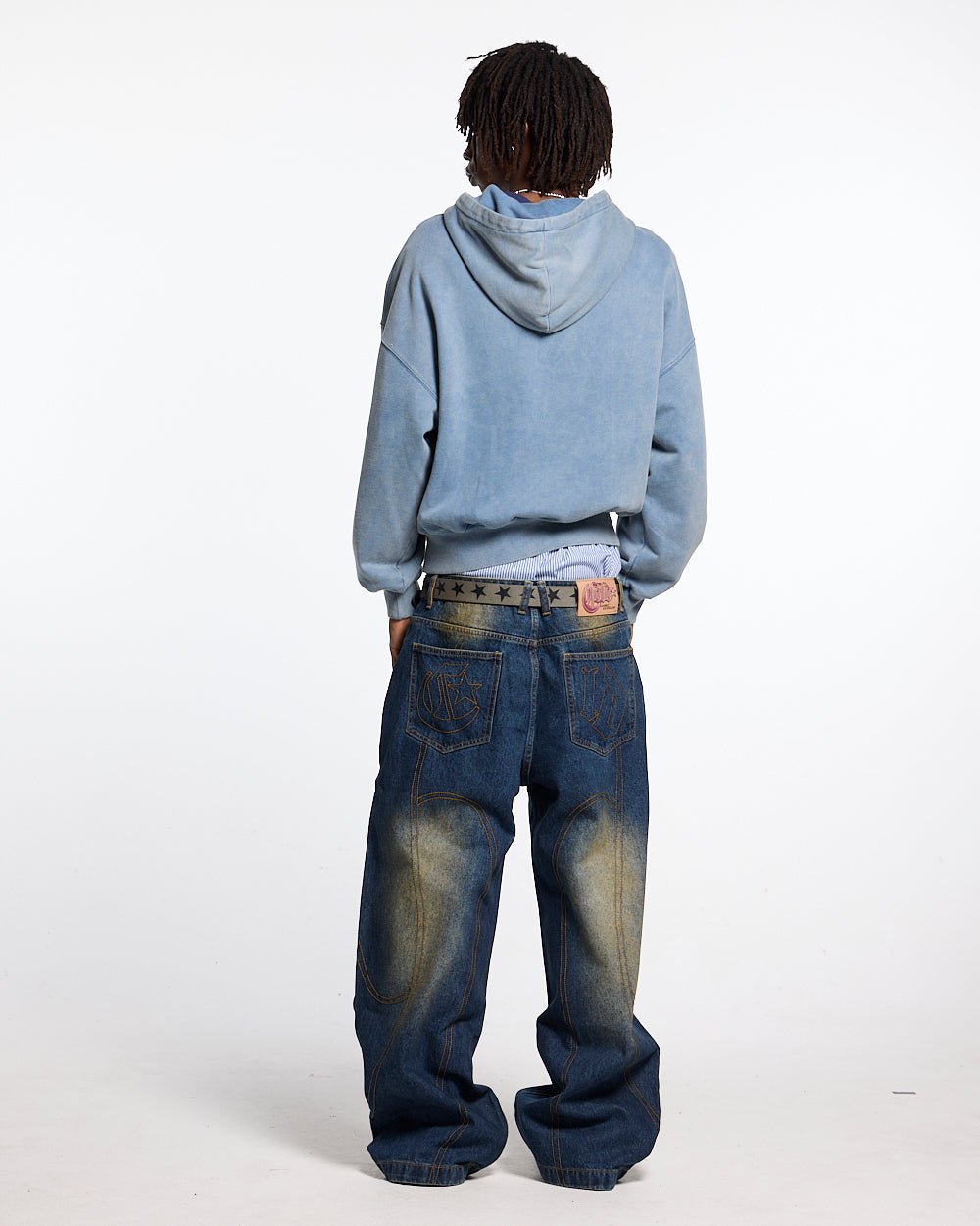 WALKER ZIP HOODIE WASHED INDIGO - COLD CULTURE