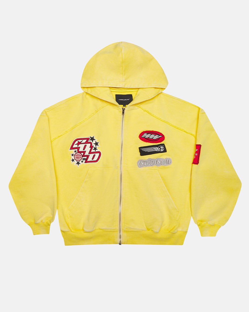 トップス coldculture walker-zip-hoodie-yellow-
