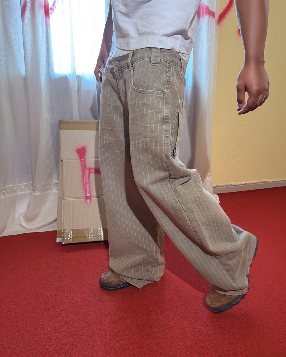 WASHED CASINO V1 PANTS BEIGE - Cold Culture