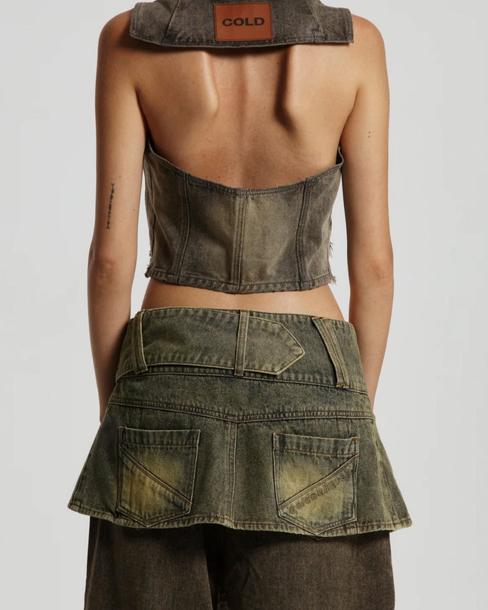WASHED DENIM TOP DUST GREY DENIM - COLD CULTURE #woman