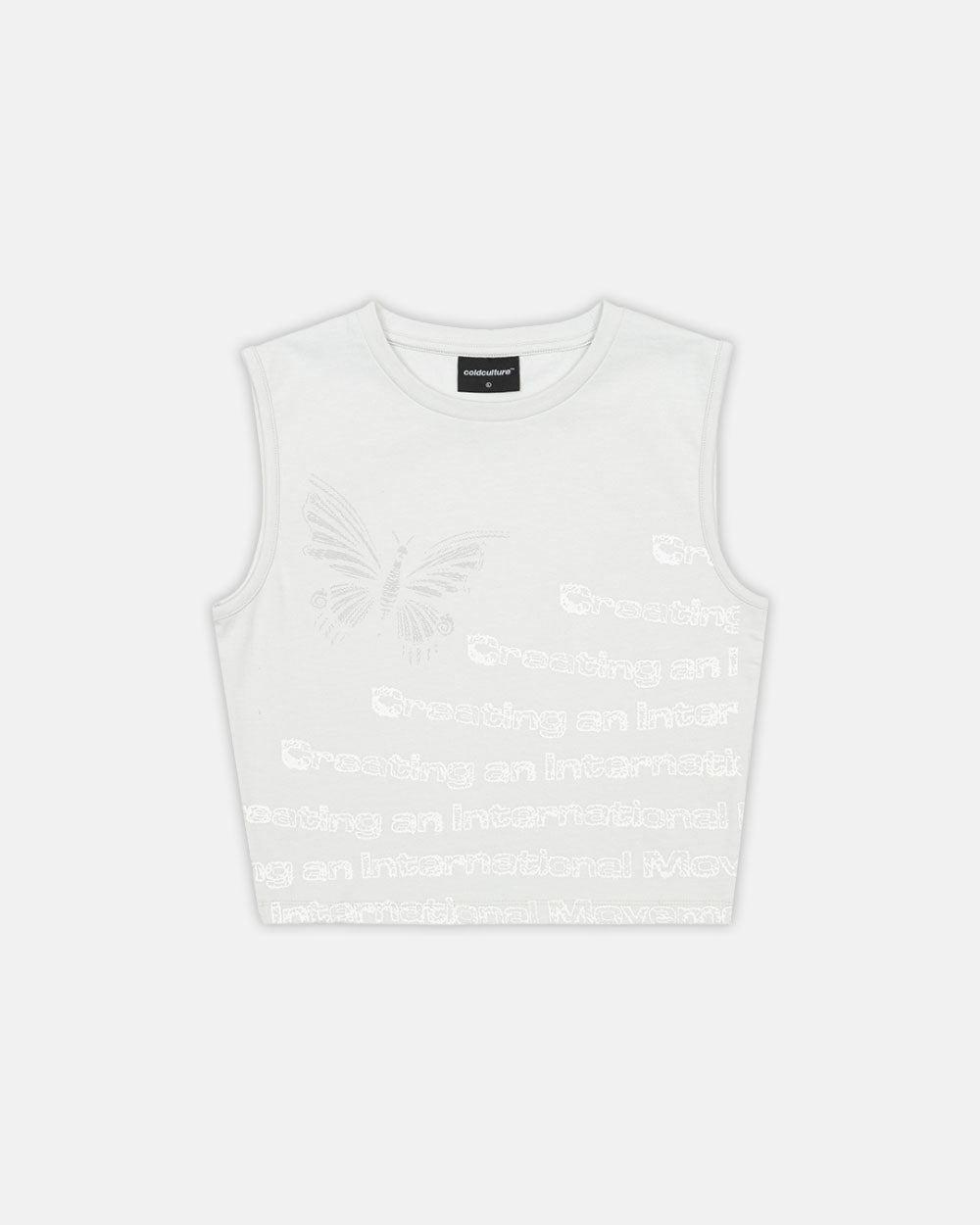 WAVES EFFECT TANK TOP ULTRA LIGHT GREY - COLD CULTURE