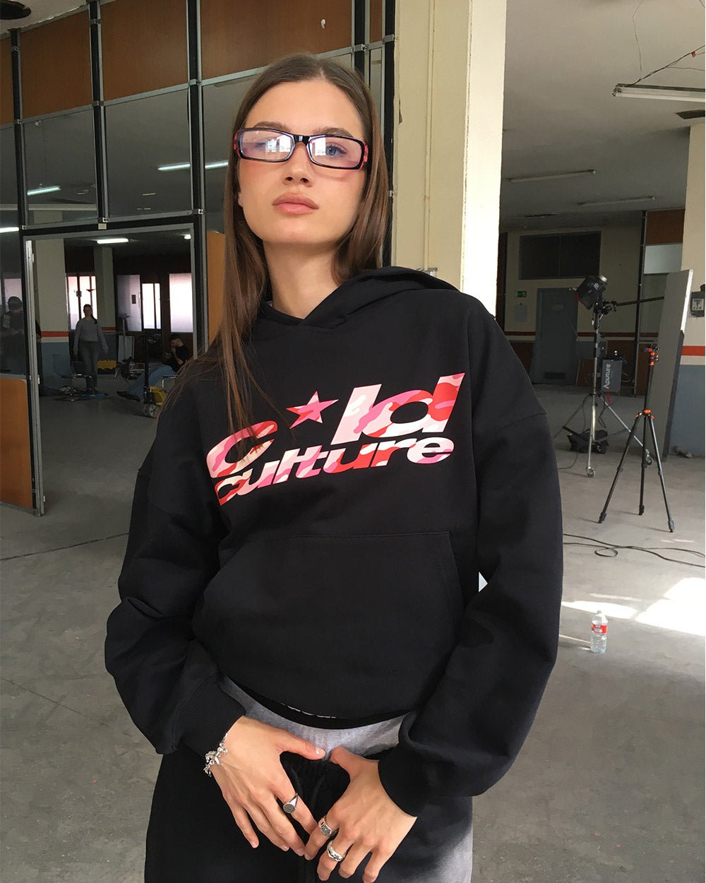 WILD CAMO HOODIE BLACK - Cold Culture