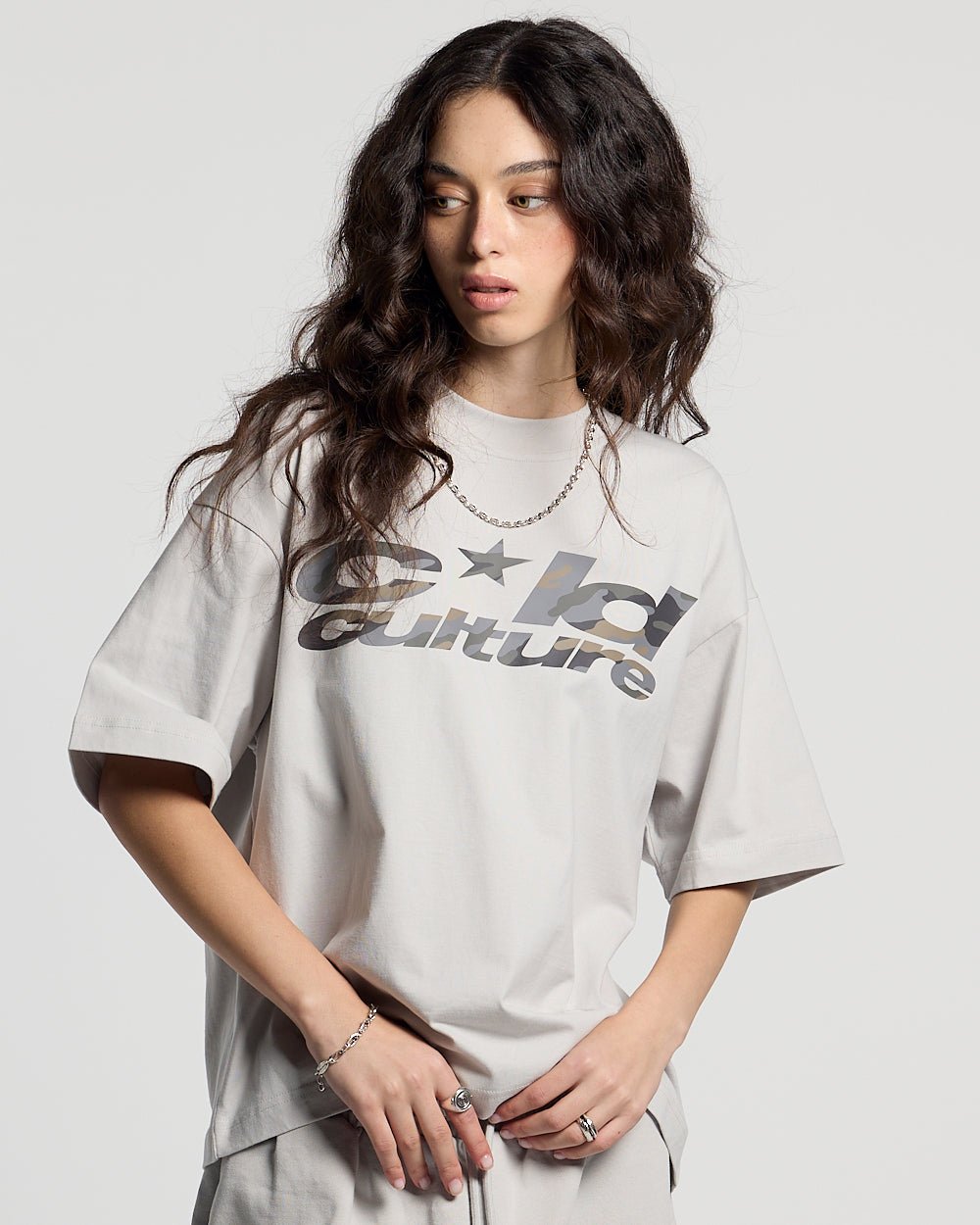 WILD CAMO TEE LIGHT GREY - Cold Culture