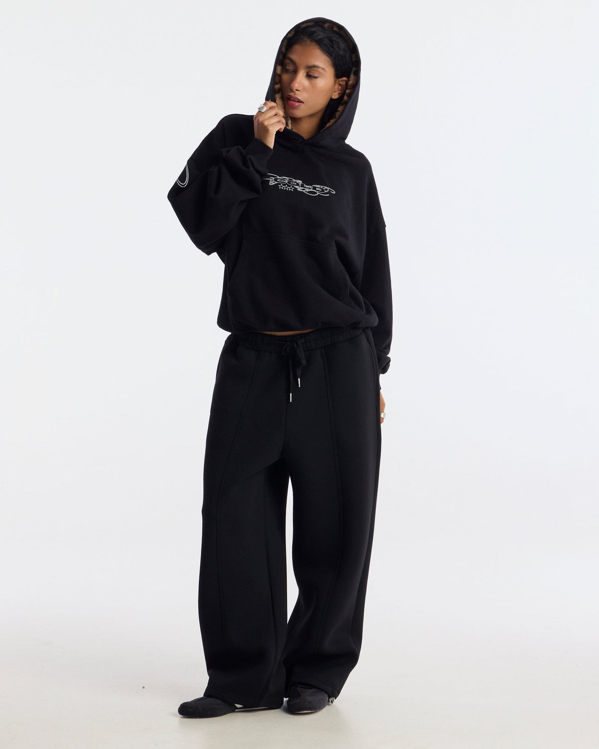 WILD LEOPARD HOODIE BLACK - Cold Culture