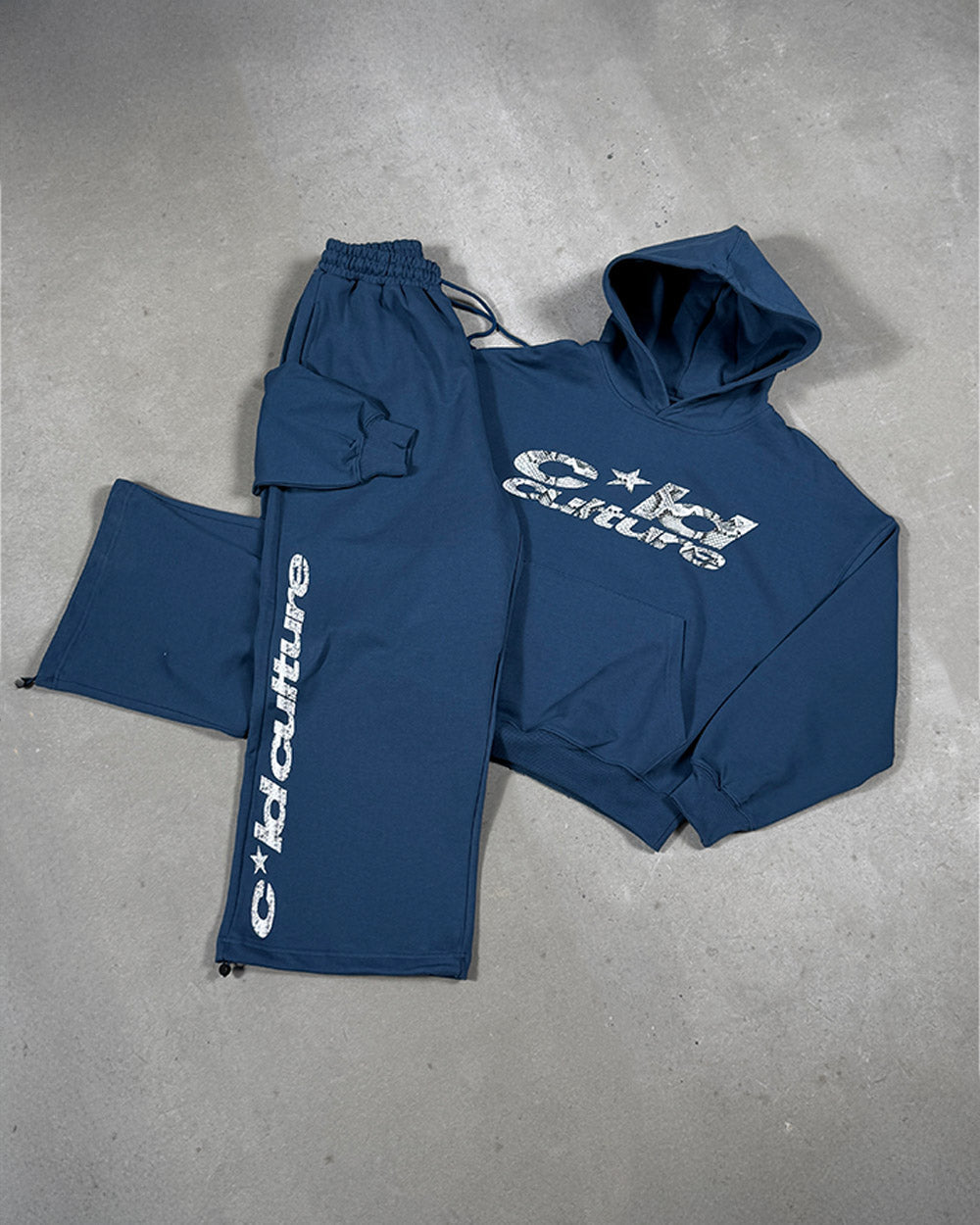 WILD SNAKE HOODIE NAVY BLUE - Cold Culture