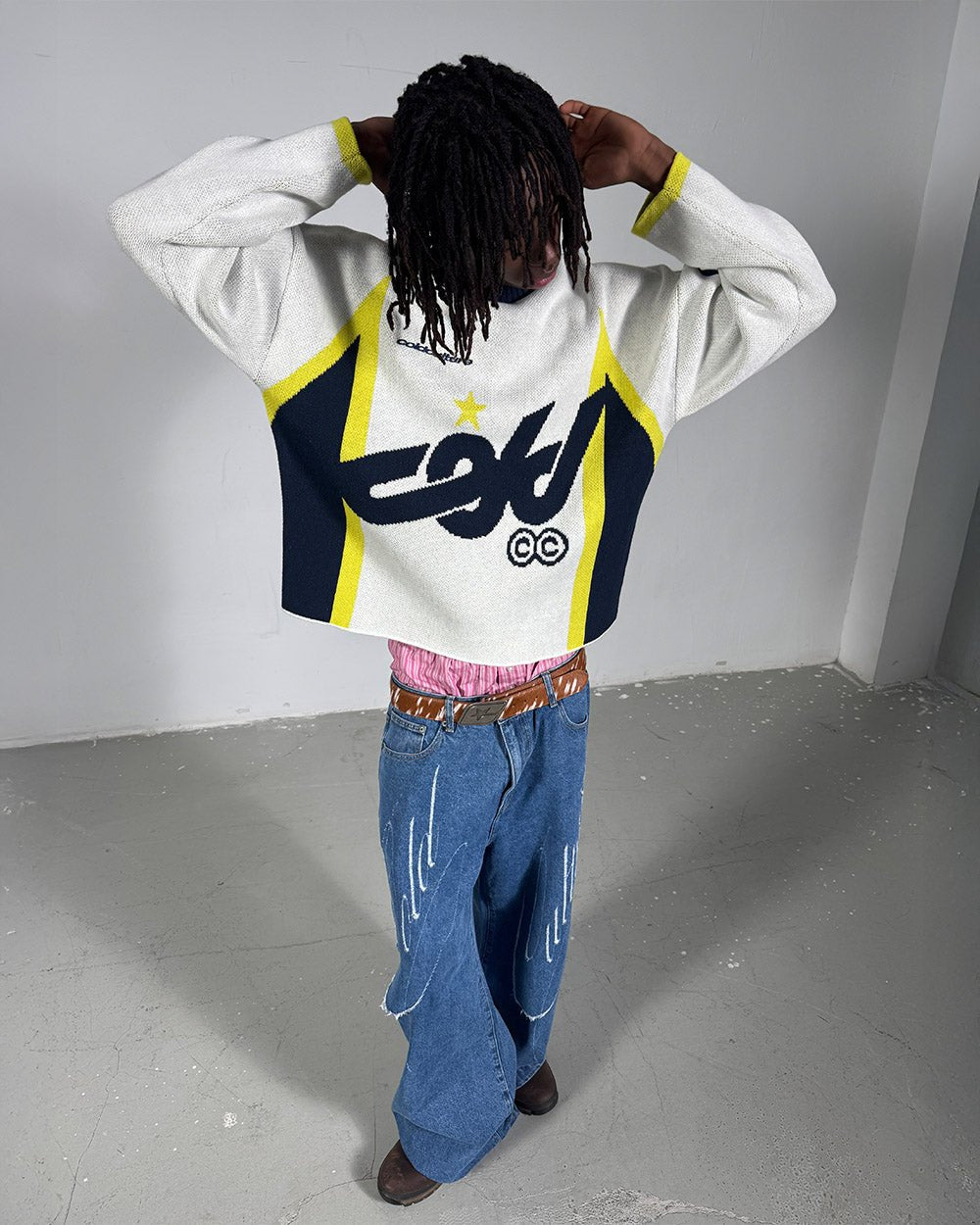 WINNER KNIT BEIGE, DARK BLUE & YELLOW - Cold Culture