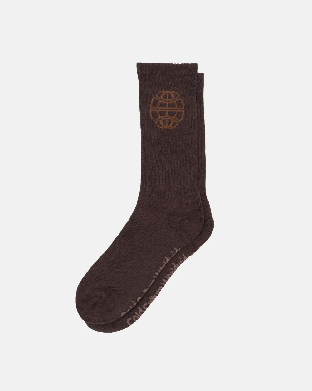 WORLD EMBROIDERED SOCKS BLACKISH BROWN - Cold Culture