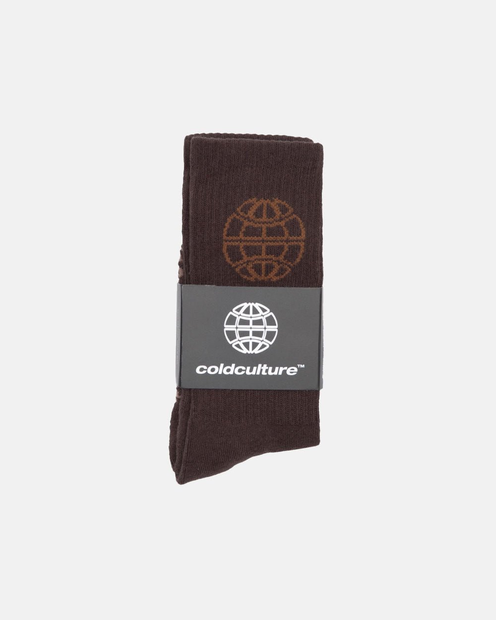 WORLD EMBROIDERED SOCKS BLACKISH BROWN - Cold Culture