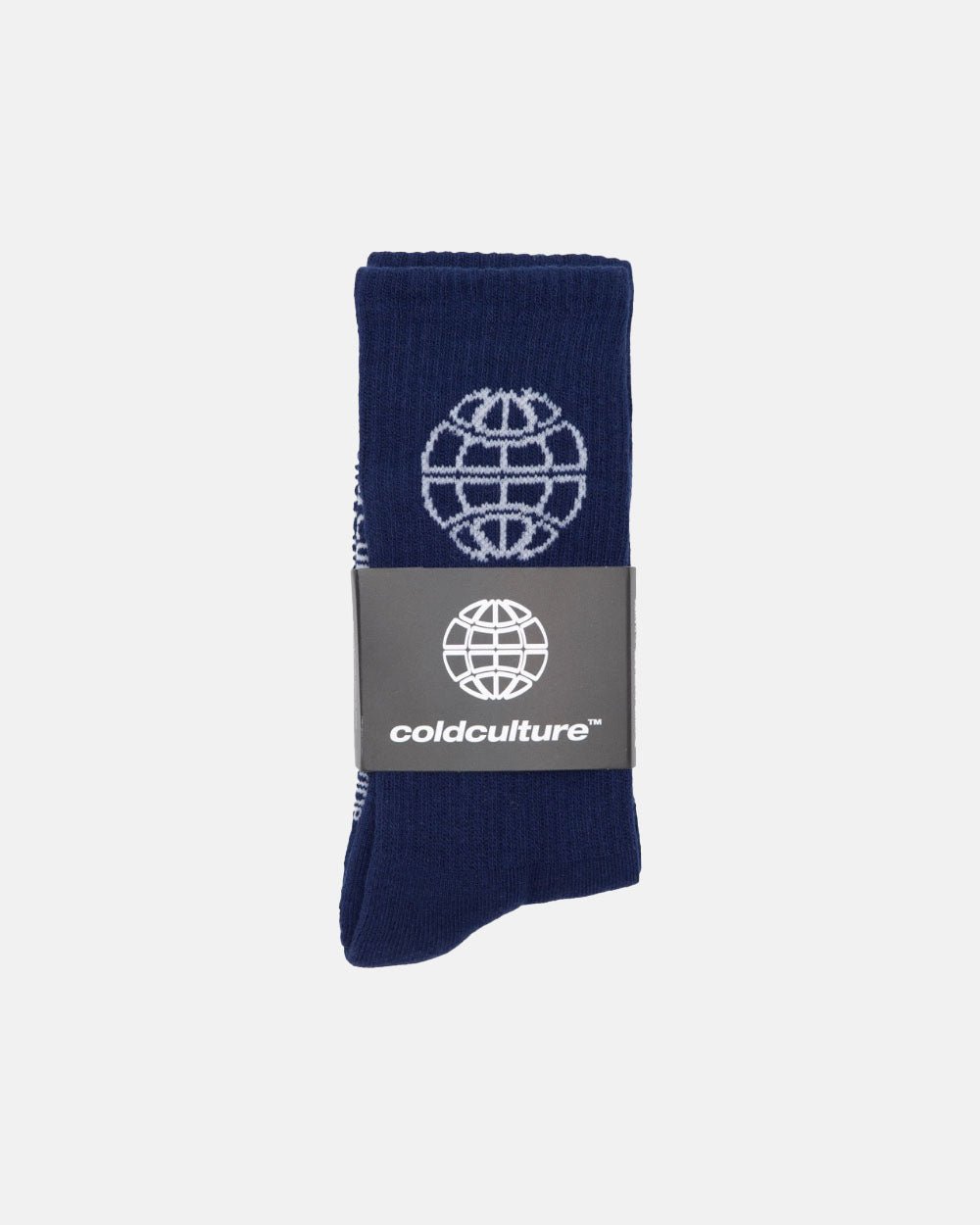 WORLD EMBROIDERED SOCKS DARK BLUE - Cold Culture
