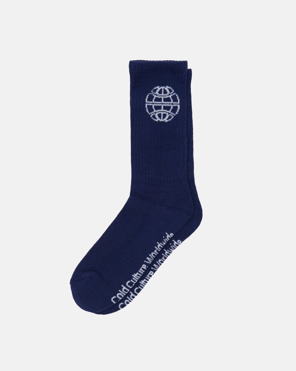 WORLD EMBROIDERED SOCKS DARK BLUE - Cold Culture