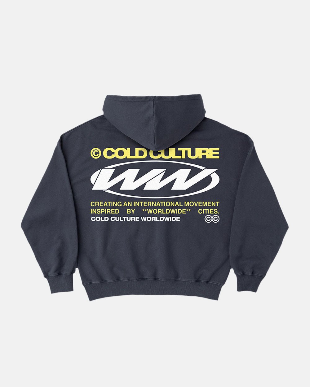 WORLDWIDE CIRCLE HOODIE DARK BLUE - COLD CULTURE