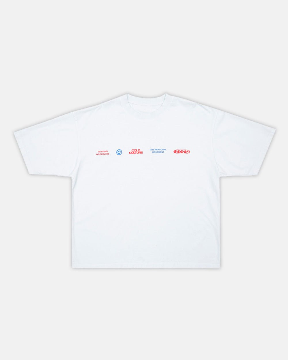 WORLDWIDE CIRCLE TEE WHITE BLUE - COLD CULTURE