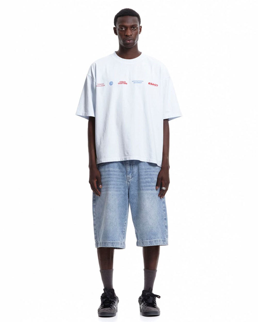 WORLDWIDE CIRCLE TEE WHITE BLUE - COLD CULTURE #man