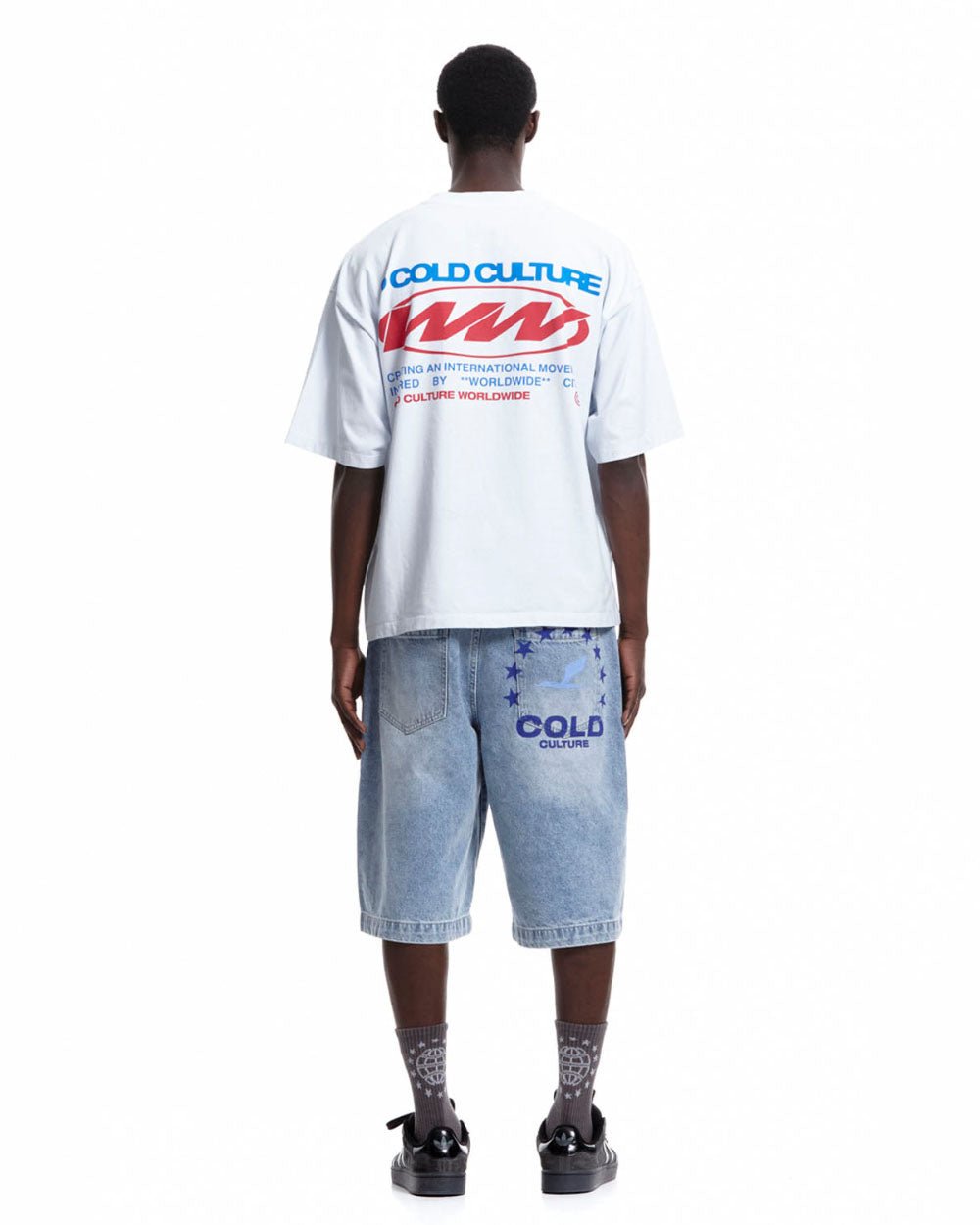 WORLDWIDE CIRCLE TEE WHITE BLUE - COLD CULTURE #man