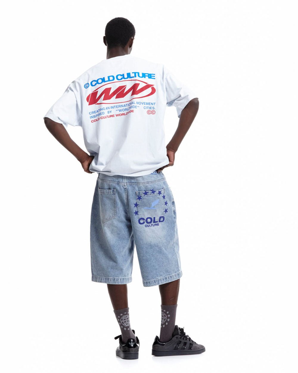 WORLDWIDE CIRCLE TEE WHITE BLUE - COLD CULTURE #man