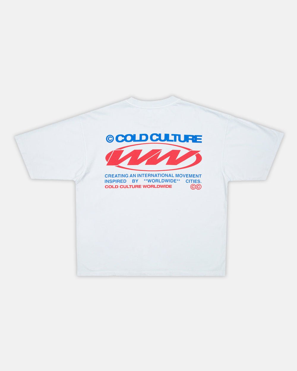 WORLDWIDE CIRCLE TEE WHITE BLUE - COLD CULTURE