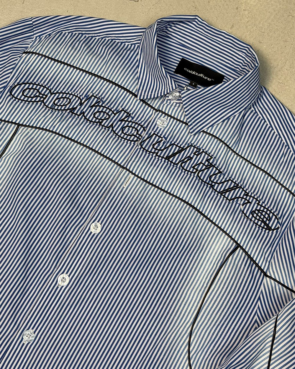 WORLDWIDE LONGSLEEVE SHIRT BLUE & WHITE - Cold Culture