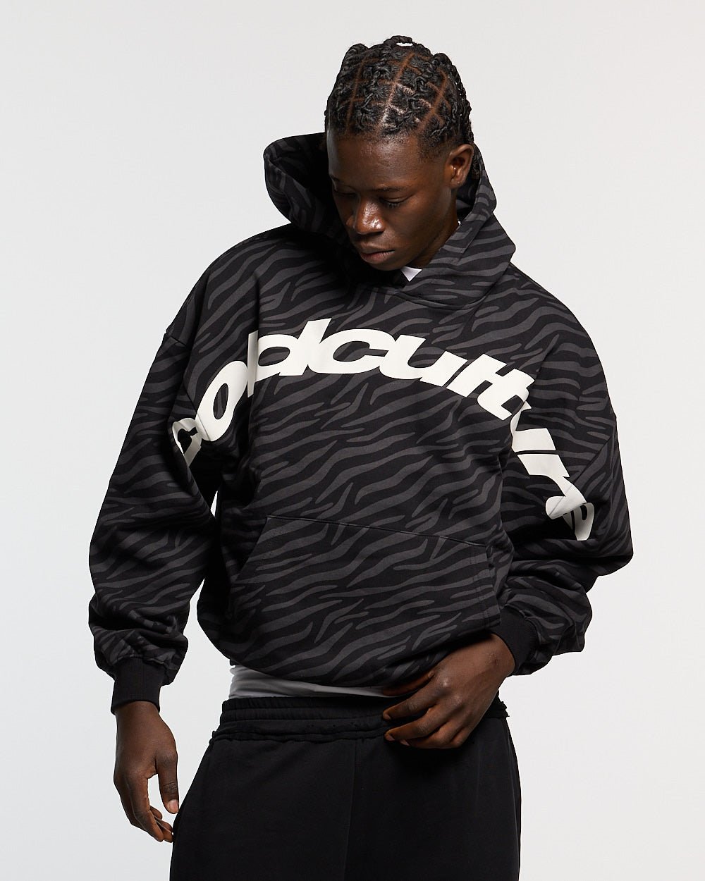 ZEBRA HOODIE BLACK - Cold Culture