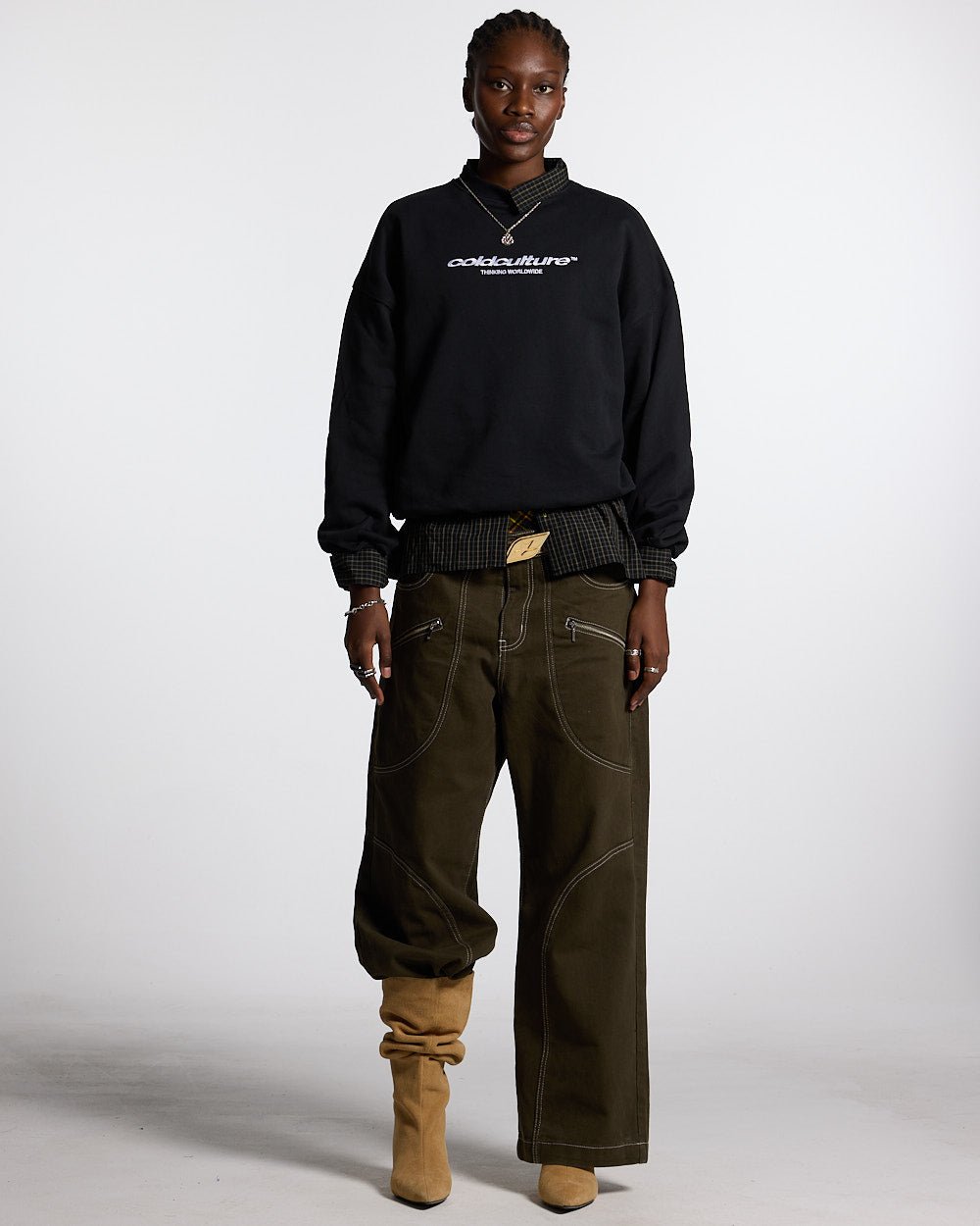 ZIP PANTS WOODPECKER GREEN - Cold Culture