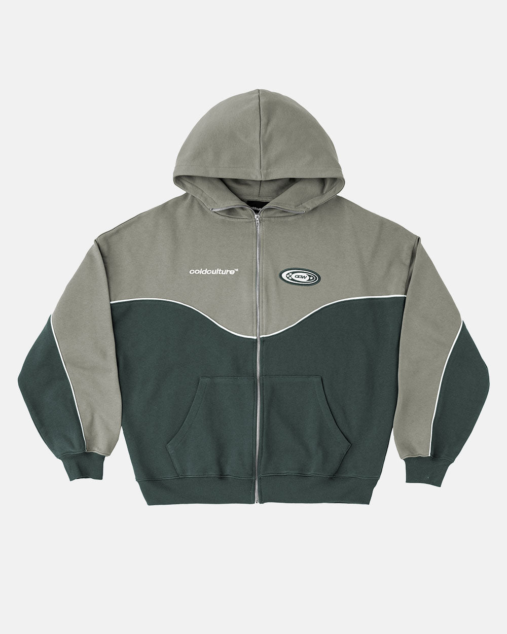 NO RISK ZIP HOODIE GREY SCALE