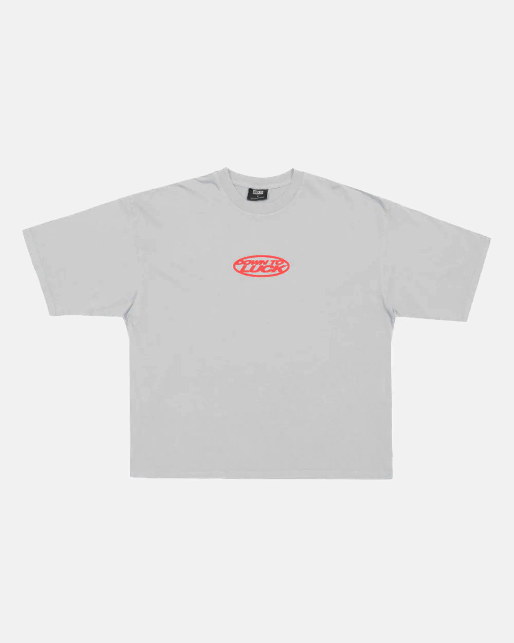 DOWN TO LUCK TEE PALE GREY