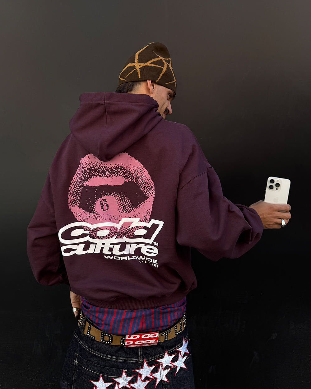LIP COMBO HOODIE DARK BURGUNDY