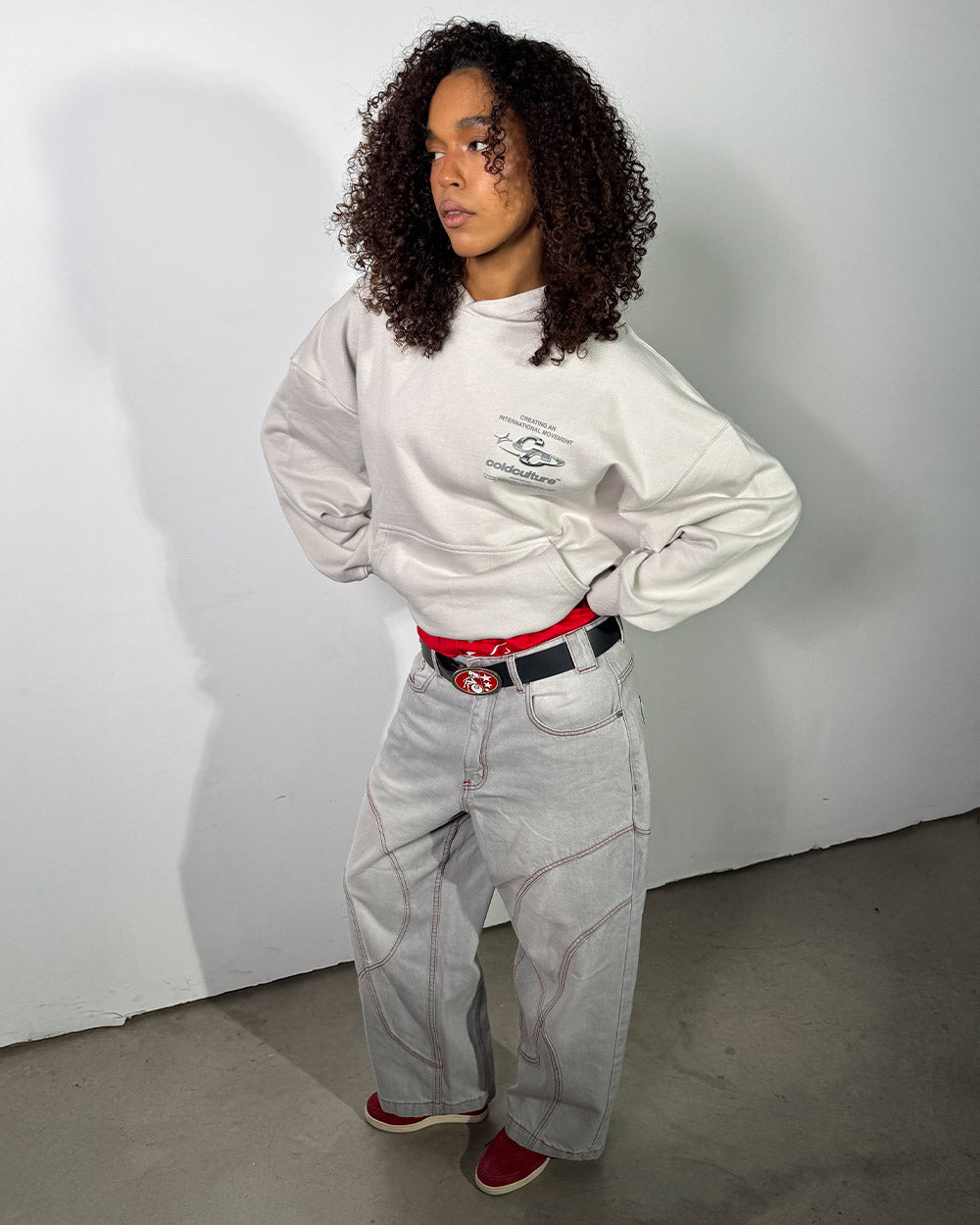 SPARKLY HOODIE PEARL GREY