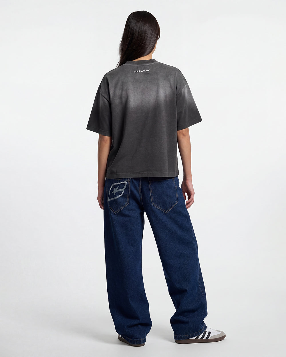 CROSSED SCRIPT TEE BLACK