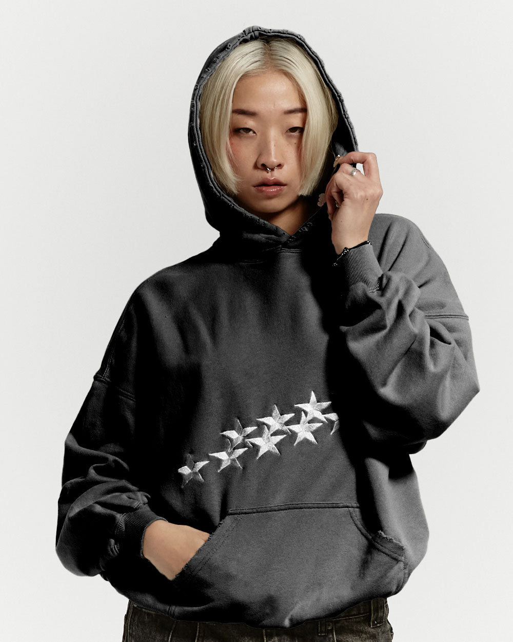 STARS HOODIE DUST GREY