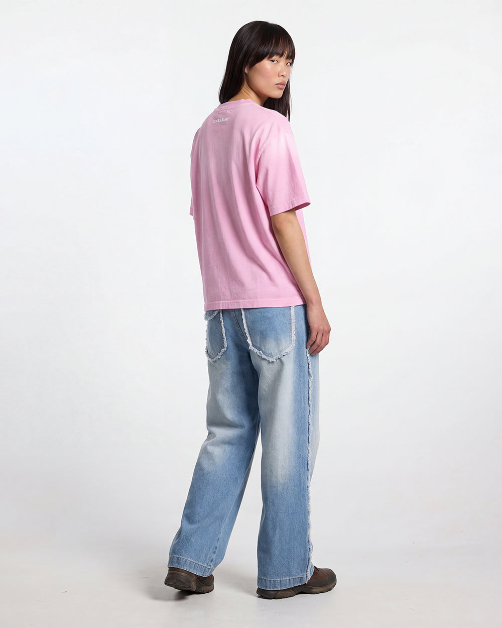 CROSSED SCRIPT TEE PINK