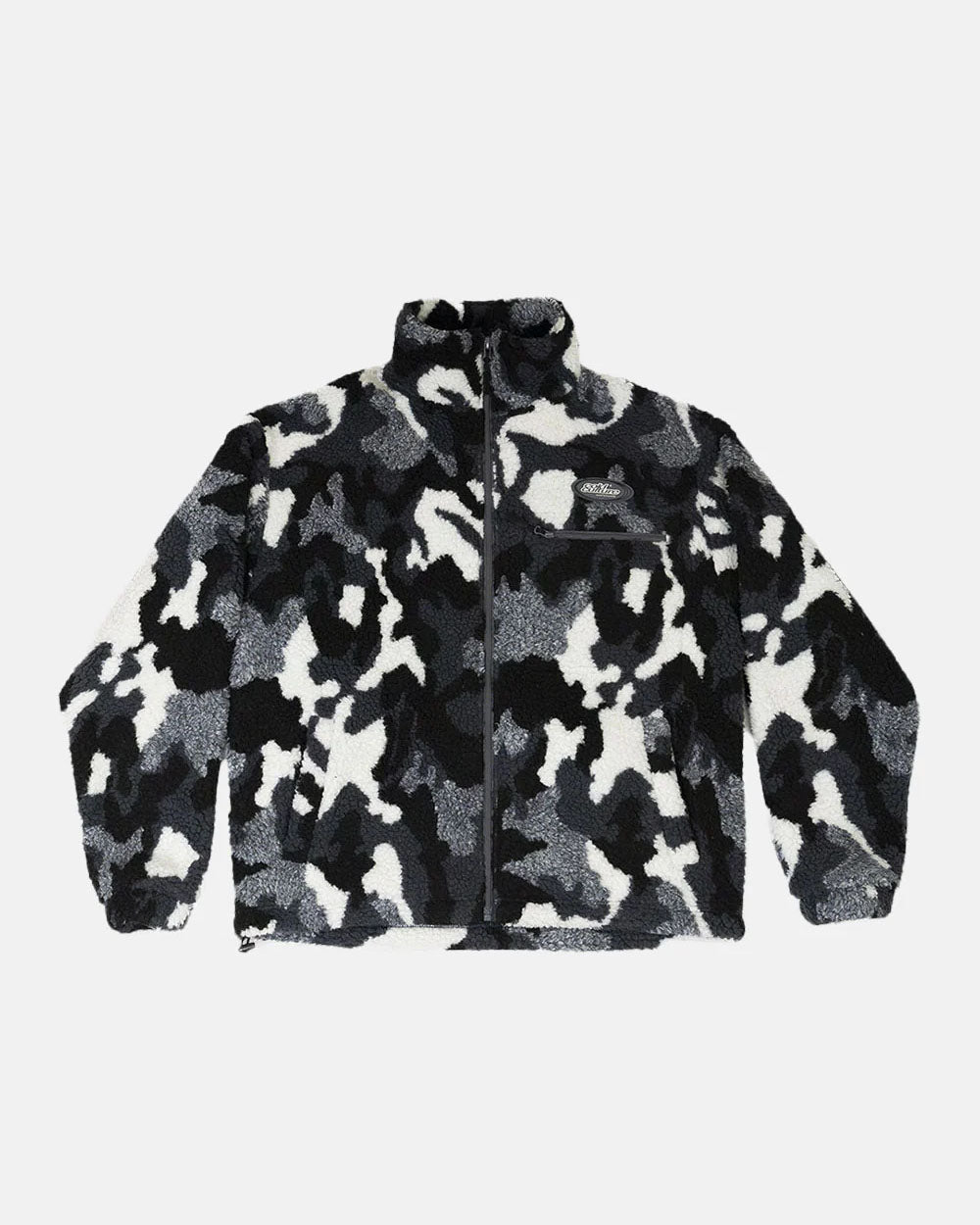 ABSTRACT FLEECE GREY CAMO