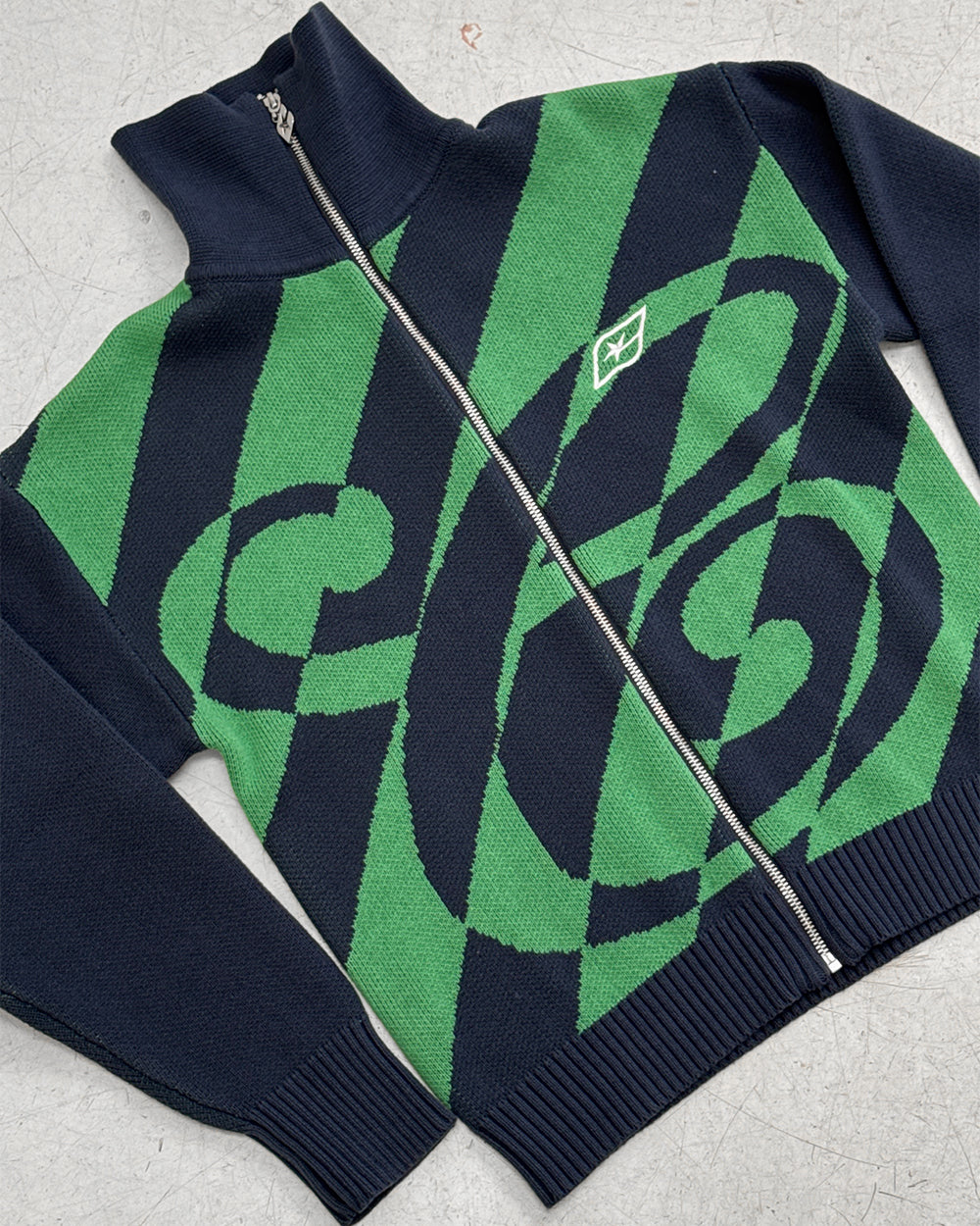 LINES FUSION KNIT GREEN & BLUE